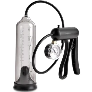 Penispumpe Pro-Gauge Power Pump mit Druckanzeige Transparent