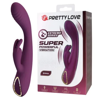 Rabbit-Vibrator Emma mit 10 Modi und Magnetladung Lila