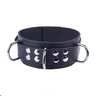 Lederhalsband Ultra Schwarz