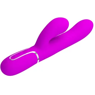 Rabbit-Vibrator 4-in-1 mit Stoß- und Nickfunktion Fuchsia 22,6 x 3,4 cm