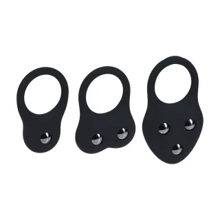 Penisring-Set Training aus Silikon 3-teilig Schwarz S/M/L