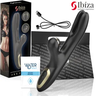 Rabbit-Vibrator Ibiza Technology mit Saugarm Schwarz