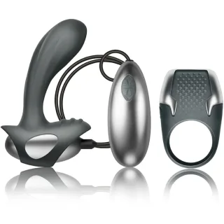 Sextoy-Set Excite Penisring und Prostatamassagegerät Burgund
