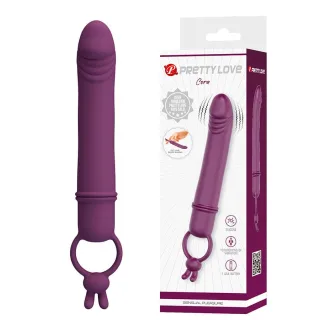 Vibrator Cora mit Penisform und Griffring Lila