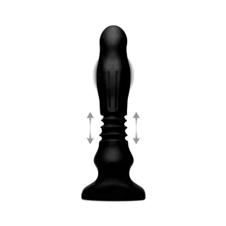 Analvibrator anschwellend mit Stoßfunktion Schwarz 16,5 cm