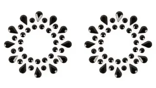 Magic Shiver Nippelsticker 2er-Set Nippelschmuck mit schwarzen Acrylsteinen