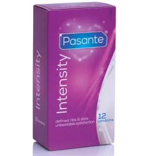 Kondom Pasante Intensity mit Rippen und Noppen 12 St. 19 x 5,2 cm