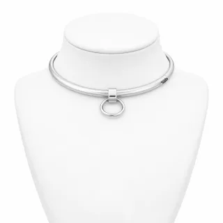 Schlichtes BDSM Halsband mit abnehmbarem O-Ring und Schmuckanh?nger Innen ? 110 mm, f?r Umfang bis 345 mm / Gewicht: ca. 265 g