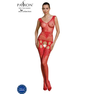Bodystocking Passion Woman Eco Collection mit Ornamentband Rot Einheitsgröße
