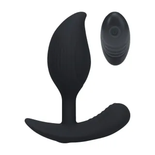 Analvibrator aus Flüssigsilikon mit Fernbedienung Schwarz