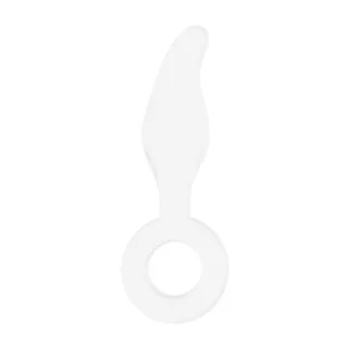 Glasdildo Gripper mit Ring Weiß 11,7 x Ø 3,7 cm