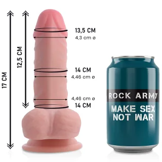 Realistischer Dildo Panzer Natur 17 x Ø 4,46 cm
