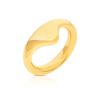 Edelstahl Eichelring 24 Karat vergoldet 32 mm