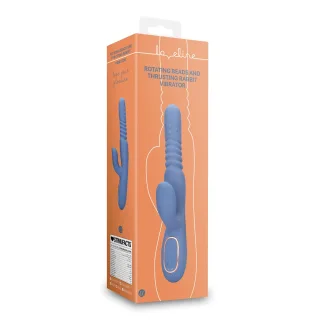Rabbit-Vibrator mit rotierenden Perlen und Stoßfunktion Blau
