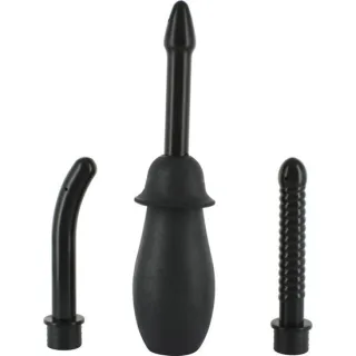 Analdusche Set mit drei Aufsätzen Schwarz