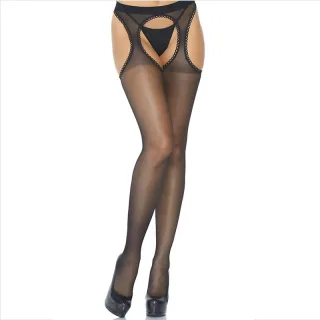Strapsset Transparente Strumpfstrümpfe Schwarz