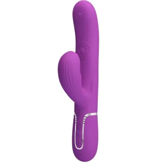 Rabbit-Vibrator Perdita 3-in-1 mit Klopf- und Tippfunktion Lila 22,8 x 3,4 cm