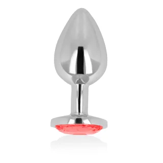 Analplug mit Rotem Kristall 3,3 x 8 cm