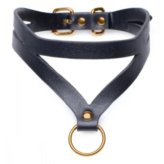 Halsband Bondage Baddie mit O-Ring Schwarz 48 cm