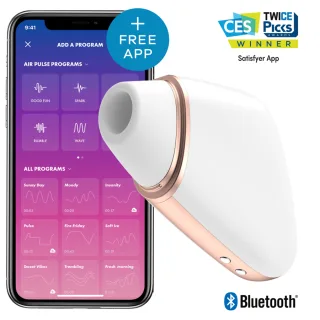 Vibrator Love Triangle Air Pulse mit App Weiß