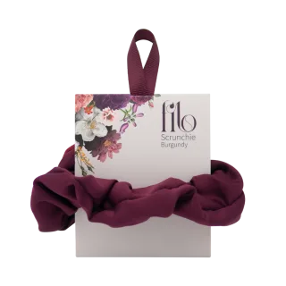 Scrunchie mit Geheimtasche Burgunderrot 10 cm