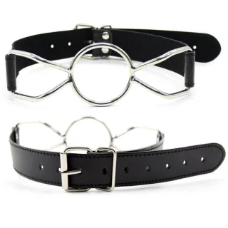 Knebel Ohmama Fetish als Ringknebel mit Haltern Schwarz 4,5 cm