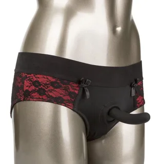 Strap-on Scandal Set Ouvert Rot und Schwarz S/M 12,75 cm