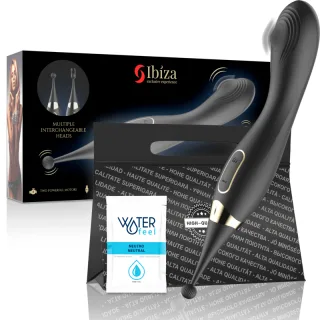 G-Punkt-Vibrator Ibiza Technology mit Wechselaufsätzen Schwarz