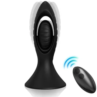 Analvibrator Silikon mit Saugfuß Schwarz 12 x 3,6 cm