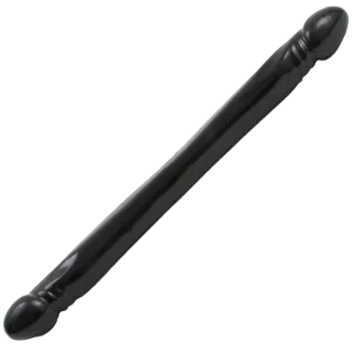 Dildo Double Header Dong glatt Schwarz 45 x Ø 3,6 cm