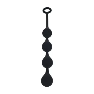 Analkette aus Silikon in Tropfenform Schwarz M Ø 3 cm