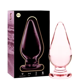 Analplug Nebula Modell 4 aus Glas Rosa 11 x 5 cm