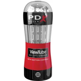 Masturbator PDX Elite Viewtube Control mit Saugregler Transparent 16,5 x 5 cm
