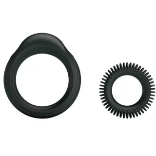 Penisring Set Manhood 2-teilig Schwarz 1,9 und 3,3 cm
