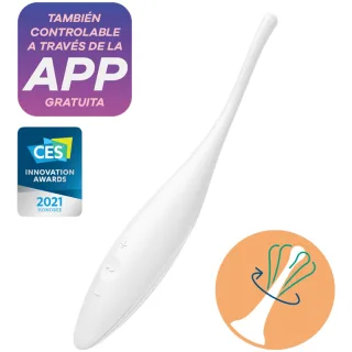 Vibrator Twirling Joy mit gedrehter Spitze Weiß