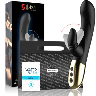 Rabbit-Vibrator Ibiza Technology mit Zungenarm Schwarz