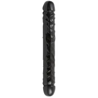 Doppeldildo geädert Schwarz 30,5 cm