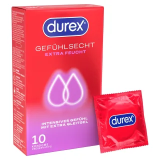 Durex Gefühlsecht Extra Feucht Kondome 56 mm 10 Stück