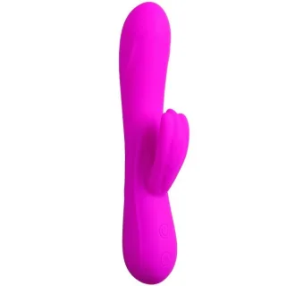 Rabbit-Vibrator Barrete mit zwei Motoren und 30 Modi Fuchsia 21 x 3,8 cm