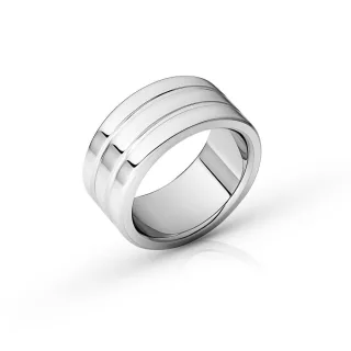 Eleganter Cockring aus Edelstahl, mit Rillen, ? 45 mm