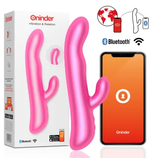 Rabbit-Vibrator Oninder Oslo mit Rotation und App Rosa 23 x 3,5 cm