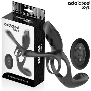 Penisring Addicted Toys Doppelring mit Klitorisarm Schwarz