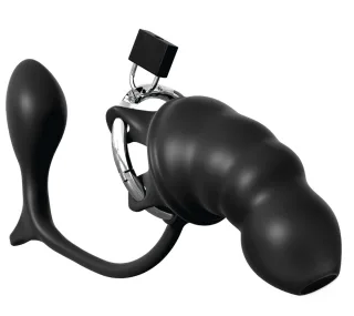 Peniskäfig mit Analplug inklusive 2 Schlüsseln und Einmalschlösser Anal Fantasy ...