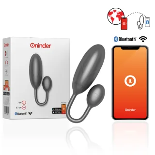 Vibro-Ei Oninder Denver doppelt mit App Schwarz 7 x 2,7 cm
