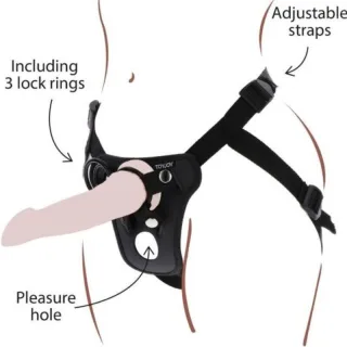 Strap-on Get Real Geschirr mit Öffnung Schwarz
