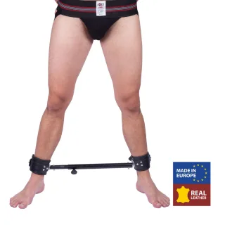 Spreizstange verstellbar mit Lederfesseln Schwarz 35 bis 60 cm