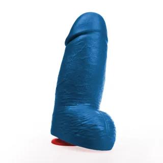 Realistischer Dildo Dagr L dick mit Hoden Blau 17 x Ø 8,8 cm