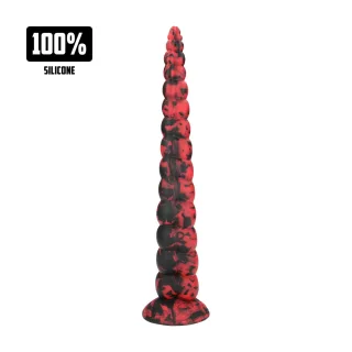 Dildo Tentakel-Dämon Anal-Schlange Schwarz/Rot 35 x Ø 5 cm