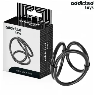 Penisring dreifach Schwarz 5,8 x 6 cm