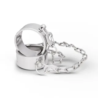 Premium Fussfessel aus Edelstahl mit Kette 80 mm